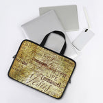 Old Religious Words Print Laptop Sleeve With Handle