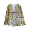 Old Religious Words Print Long Sleeve Short Coat