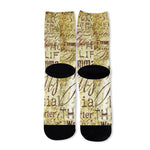 Old Religious Words Print Long Socks