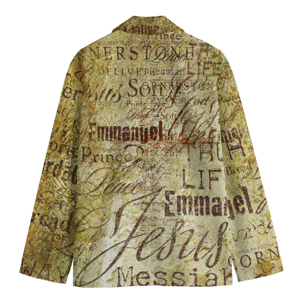 Old Religious Words Print Men's Blazer