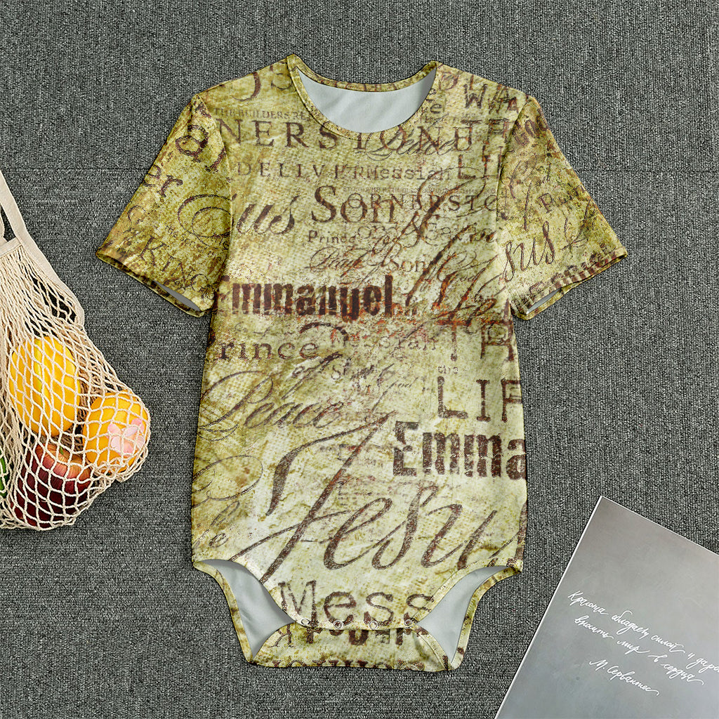 Old Religious Words Print Men's Bodysuit