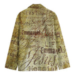 Old Religious Words Print Men's Cotton Blazer