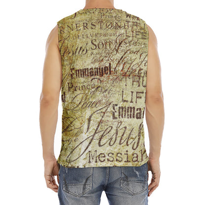 Old Religious Words Print Men's Fitness Tank Top