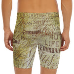 Old Religious Words Print Men's Long Boxer Briefs