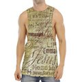 Old Religious Words Print Men's Muscle Tank Top