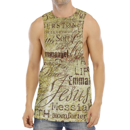 Old Religious Words Print Men's Muscle Tank Top