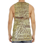 Old Religious Words Print Men's Muscle Tank Top