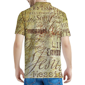 Old Religious Words Print Men's Polo Shirt