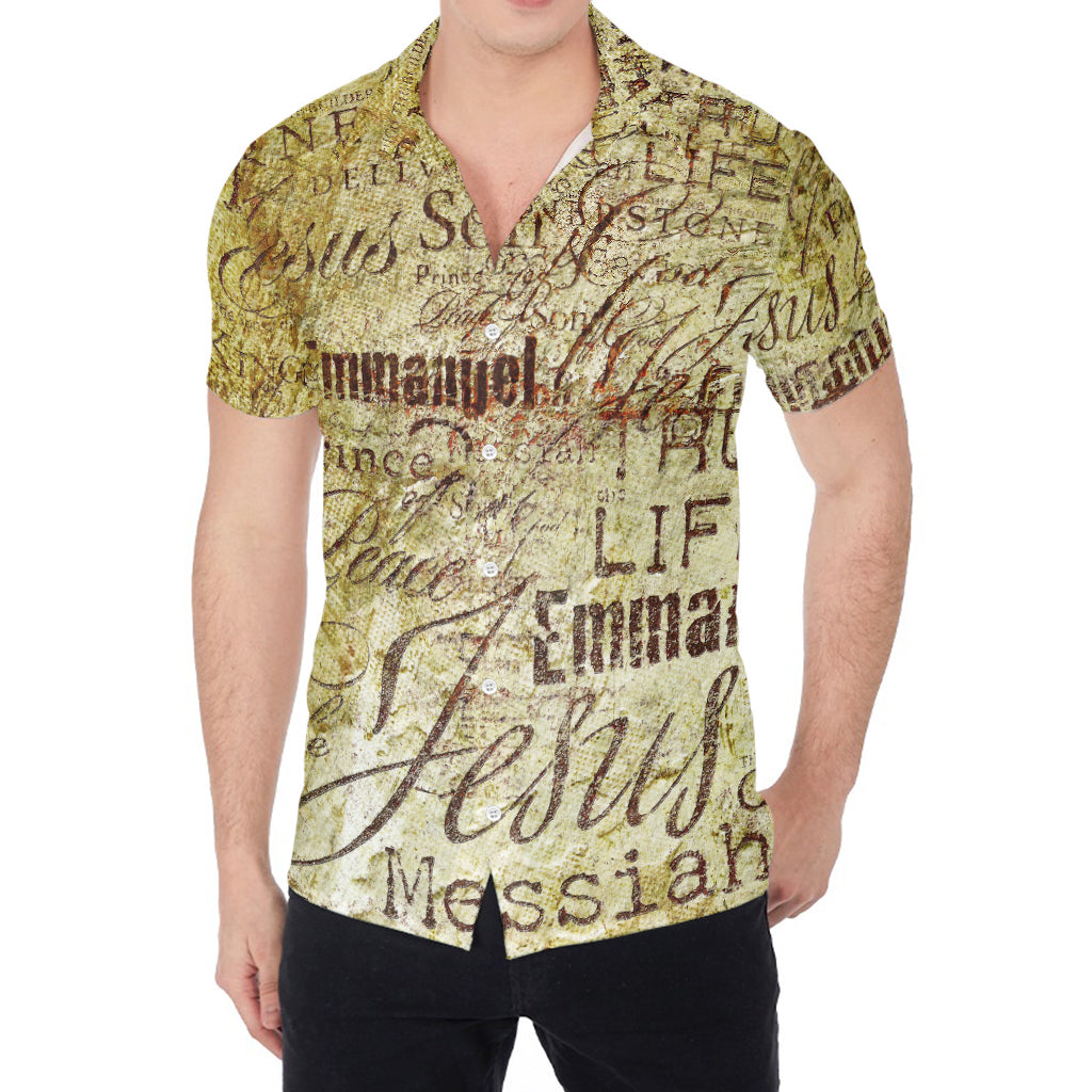 Old Religious Words Print Men's Shirt