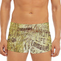 Old Religious Words Print Men's Short Boxer Briefs