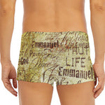 Old Religious Words Print Men's Short Boxer Briefs