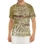 Old Religious Words Print Men's Short Sleeve Rash Guard