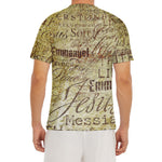 Old Religious Words Print Men's Short Sleeve Rash Guard