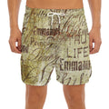 Old Religious Words Print Men's Split Running Shorts
