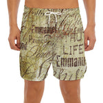 Old Religious Words Print Men's Split Running Shorts