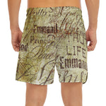 Old Religious Words Print Men's Split Running Shorts