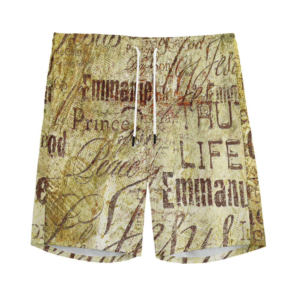 Old Religious Words Print Men's Sports Shorts