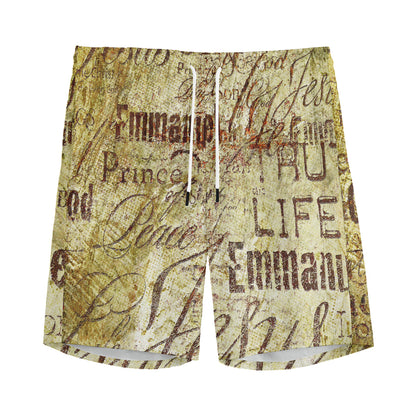 Old Religious Words Print Men's Sports Shorts