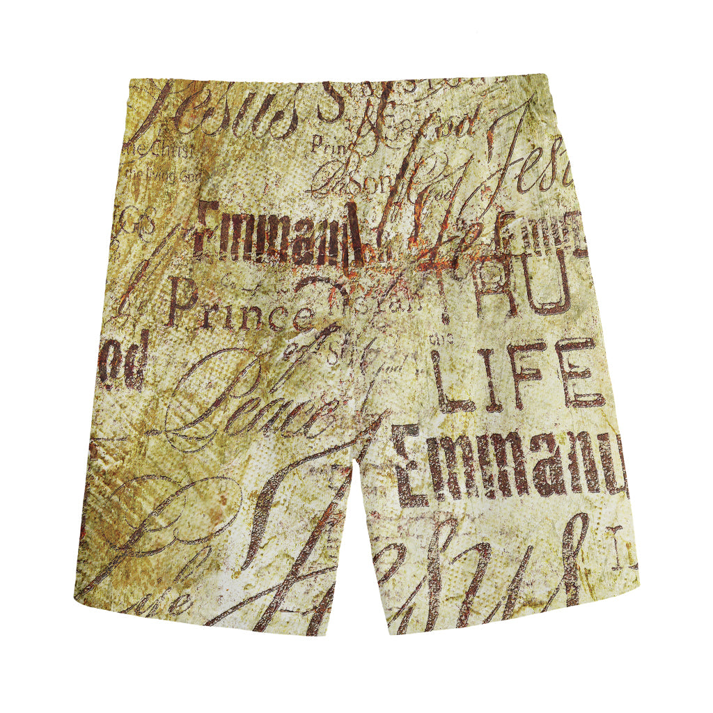 Old Religious Words Print Men's Sports Shorts