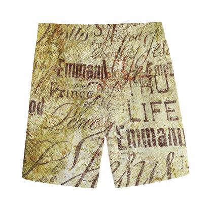 Old Religious Words Print Men's Sports Shorts
