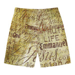 Old Religious Words Print Men's Swim Trunks