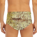Old Religious Words Print Men's Triangle Swim Briefs