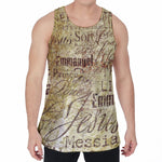 Old Religious Words Print Men's Velvet Tank Top