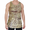 Old Religious Words Print Men's Velvet Tank Top