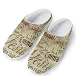Old Religious Words Print Mesh Casual Shoes