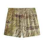 Old Religious Words Print Mesh Shorts