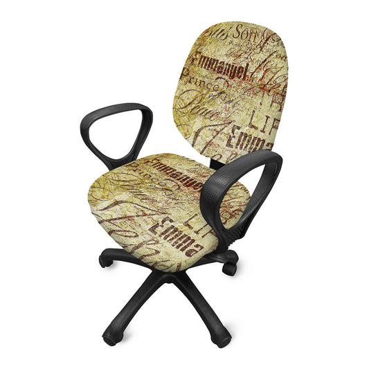 Old Religious Words Print Office Chair Cover