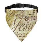 Old Religious Words Print Over The Collar Dog Bandana