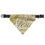Old Religious Words Print Over The Collar Dog Bandana