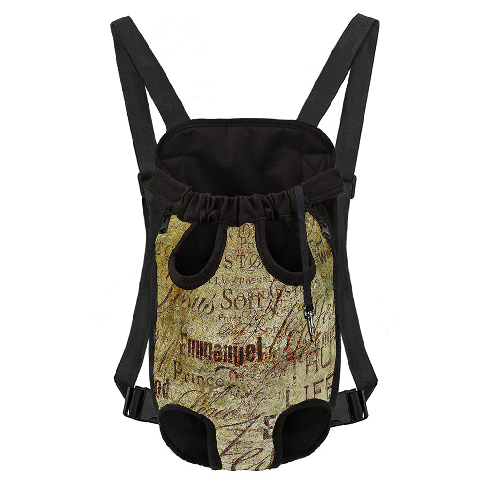 Old Religious Words Print Pet Carrier Backpack