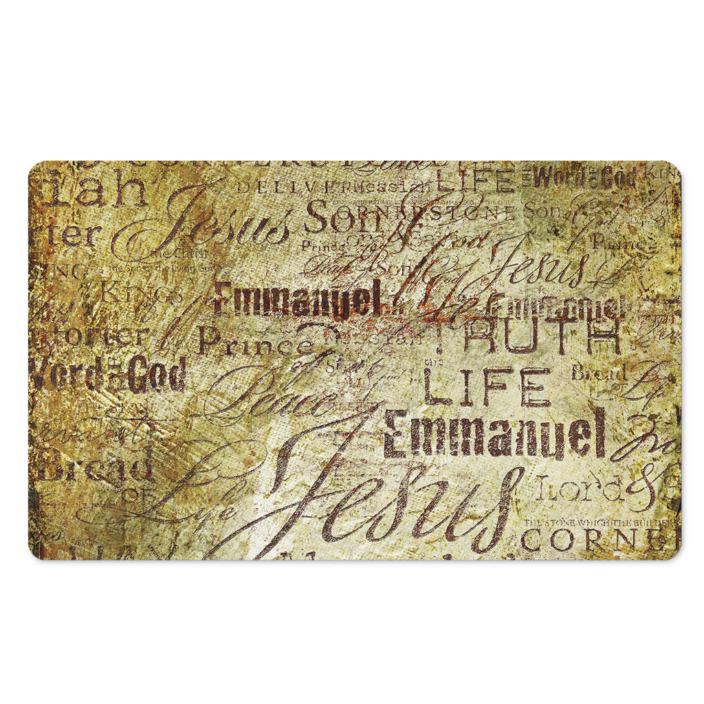 Old Religious Words Print Polyester Doormat