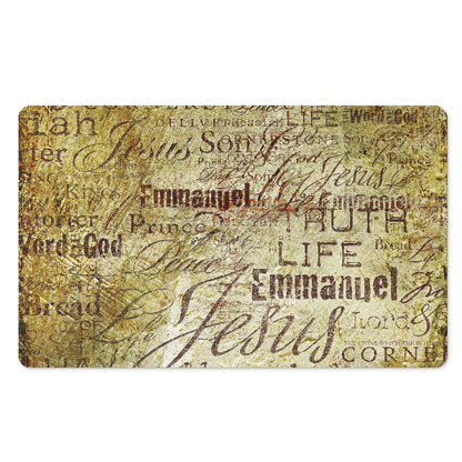 Old Religious Words Print Polyester Doormat
