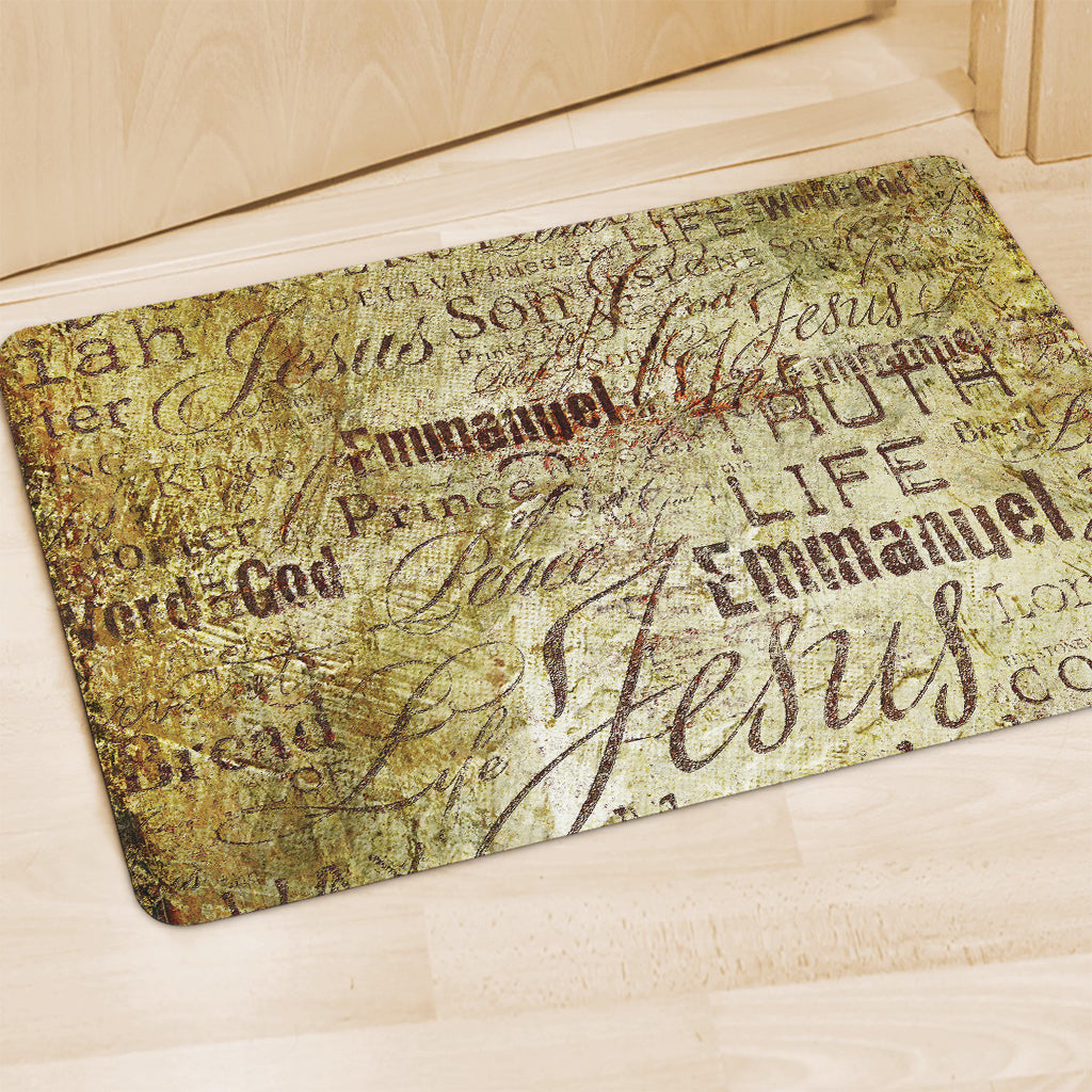 Old Religious Words Print Polyester Doormat