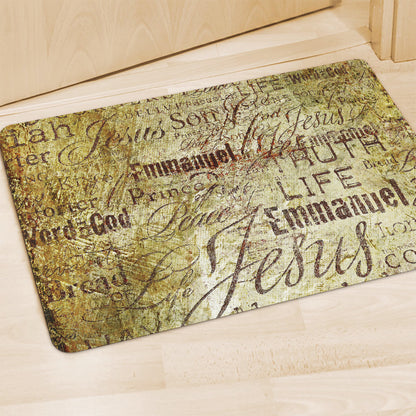 Old Religious Words Print Polyester Doormat