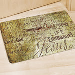 Old Religious Words Print Polyester Doormat