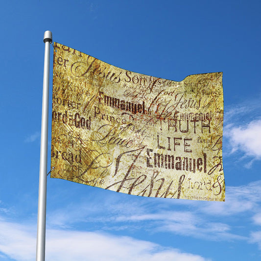 Old Religious Words Print Polyester Flag
