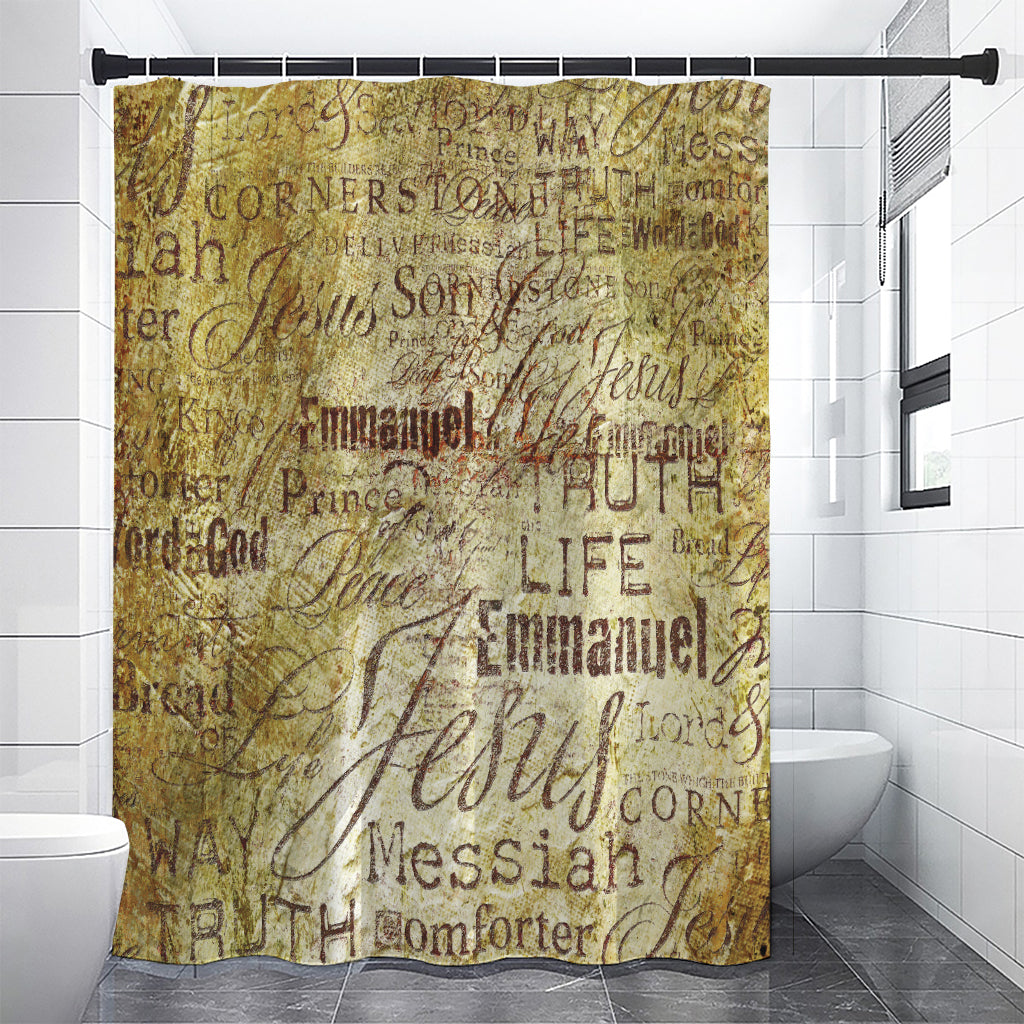 Old Religious Words Print Premium Shower Curtain