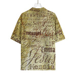 Old Religious Words Print Rayon Hawaiian Shirt