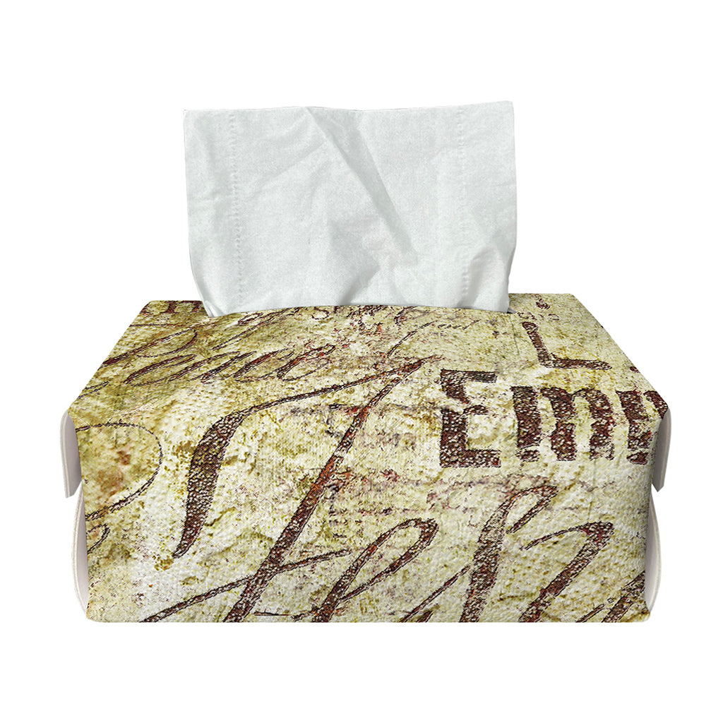 Old Religious Words Print Rectangle Tissue Box Cover