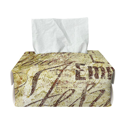 Old Religious Words Print Rectangle Tissue Box Cover