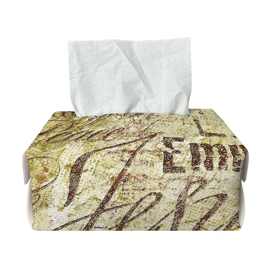 Old Religious Words Print Rectangle Tissue Box Cover