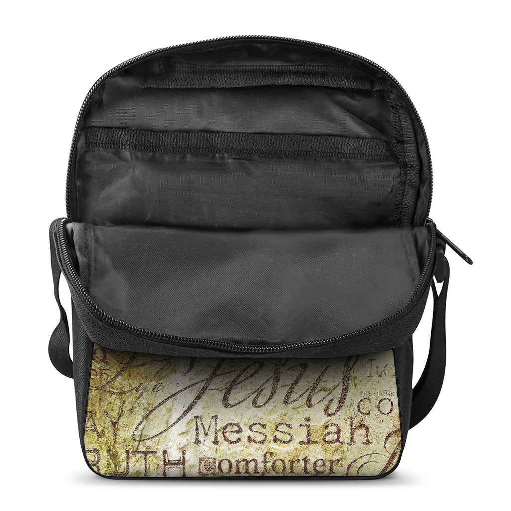 Old Religious Words Print Rectangular Crossbody Bag