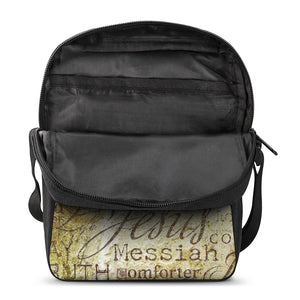 Old Religious Words Print Rectangular Crossbody Bag