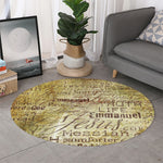 Old Religious Words Print Round Rug