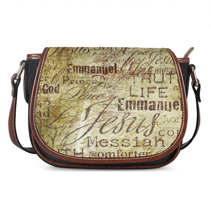 Old Religious Words Print Saddle Bag