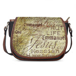 Old Religious Words Print Saddle Bag